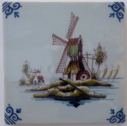 Makkum Tichelaar Fliese Windmühle