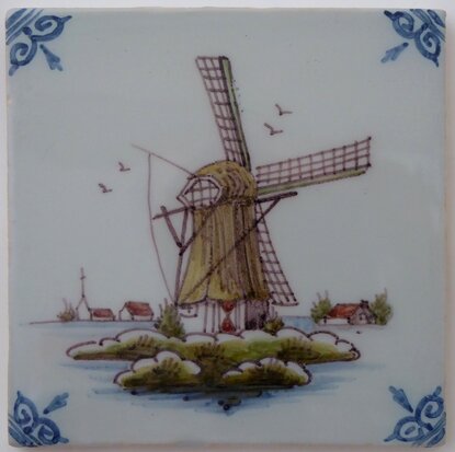 Makkum Tichelaar Fliese Windmühle