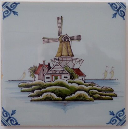 Makkum Tichelaar Fliese Windmühle