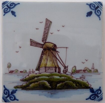 Makkum Tichelaar Fliese Windmühle