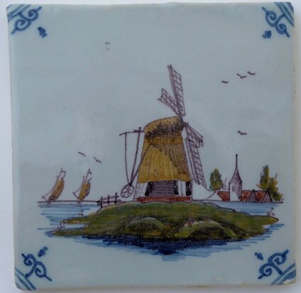 Makkum Tichelaar Fliese Windmühle