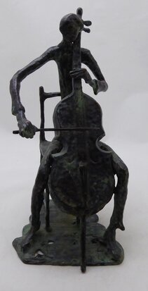 Bronzeskulptur eines Cellisten