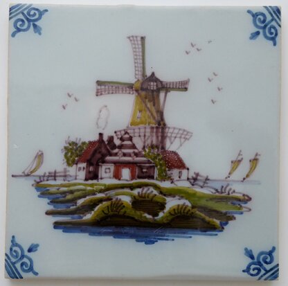 Makkum Tichelaar Fliese Windmühle