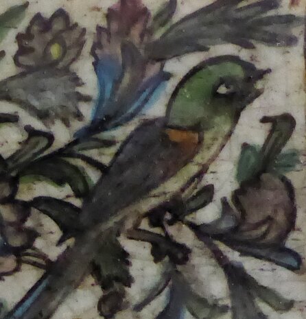 Persische Qajar Fliese mit Vogel