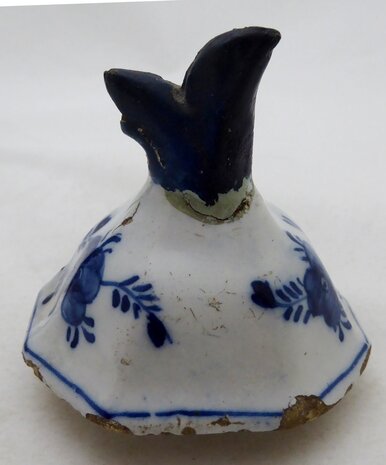 Antike Delfter blaue Vase mit Deckel